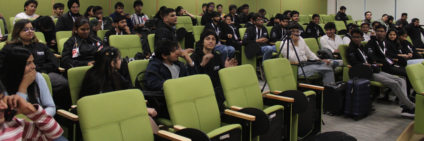 Auditorium crowd at RedBrick Hacks III, Ashoka University
