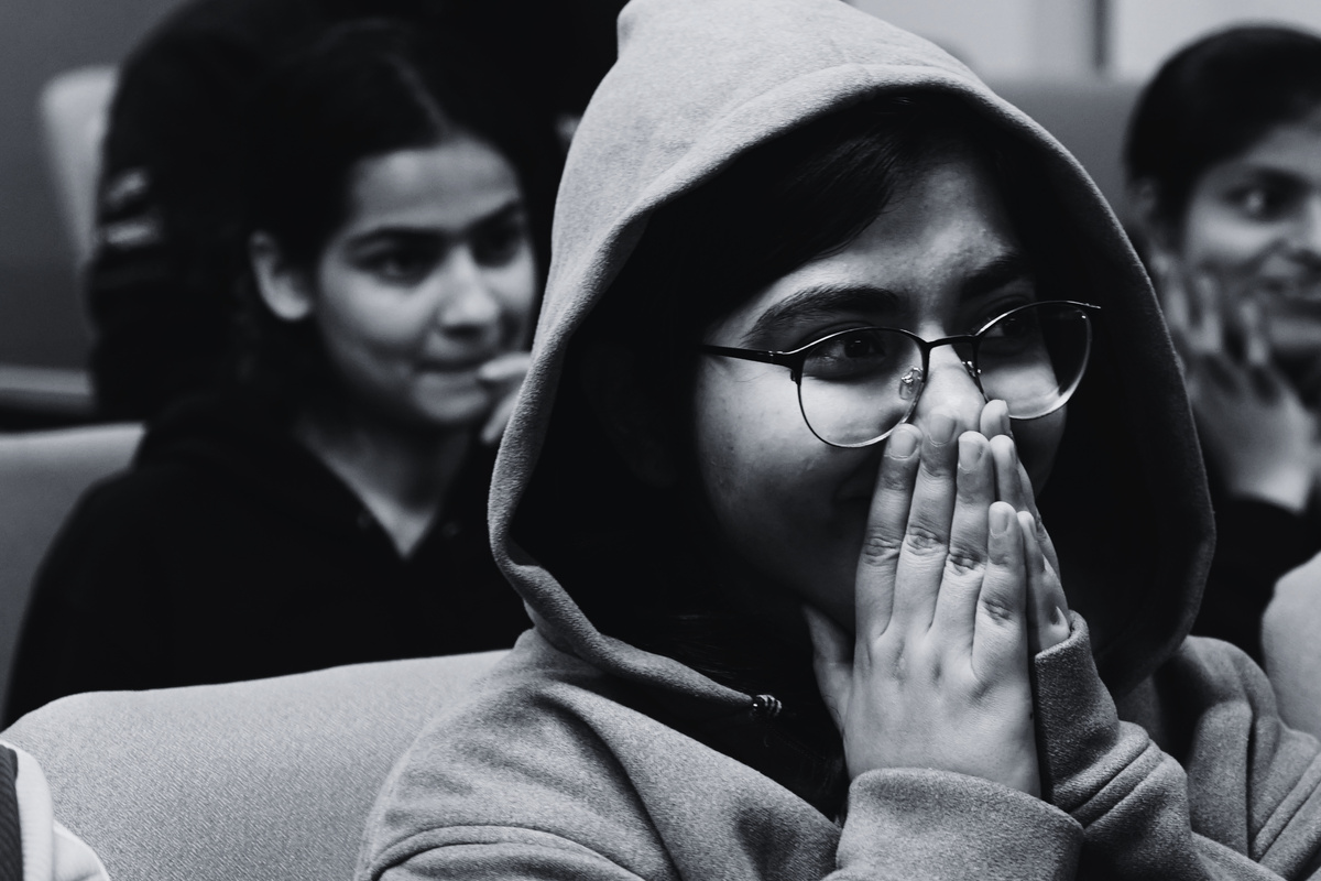 Participant reacting during the RedBrick Hacks III closing ceremony