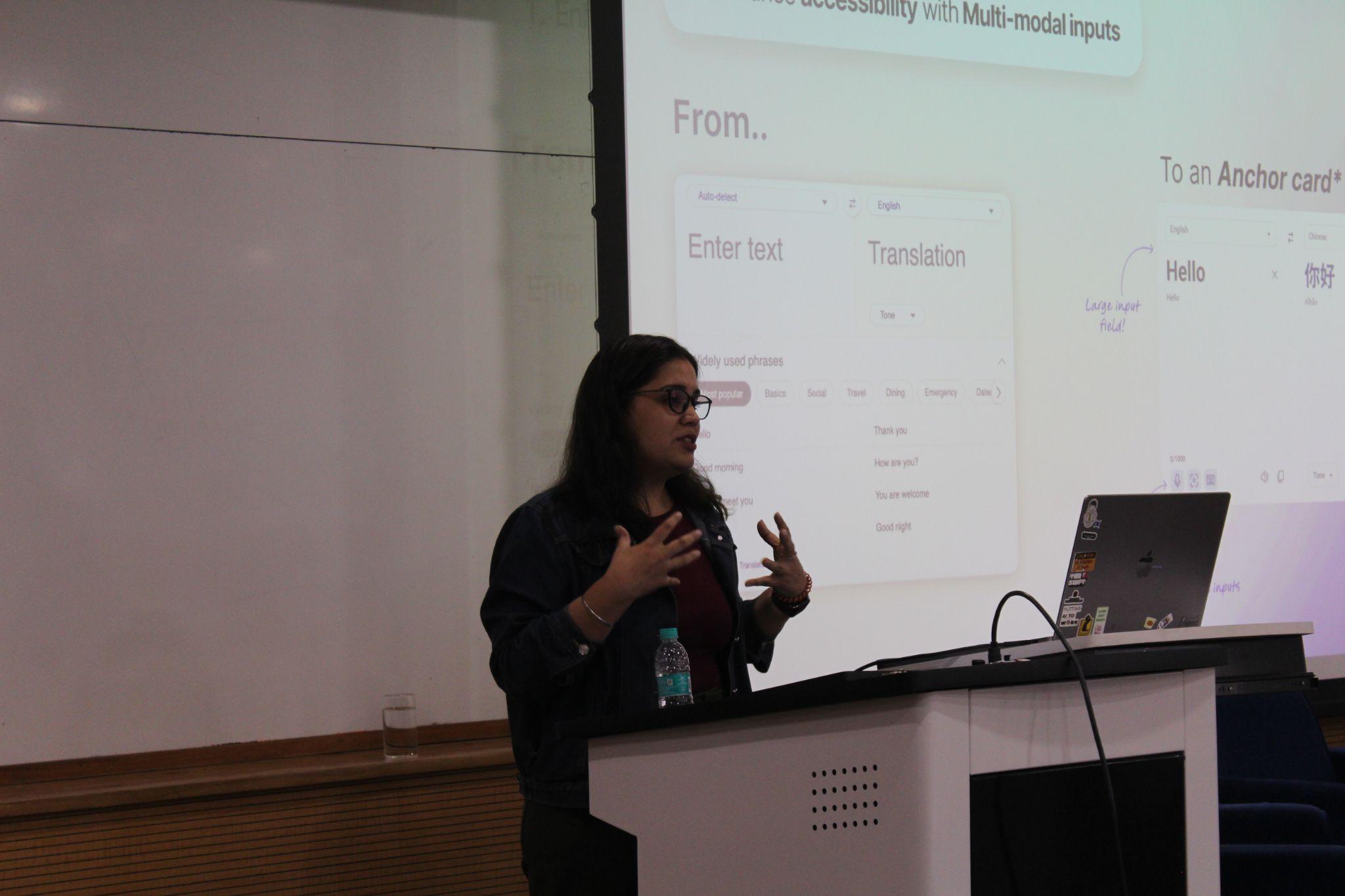 Simran Singh from Microsoft AI presenting her keynote at WiCSCon 3.0