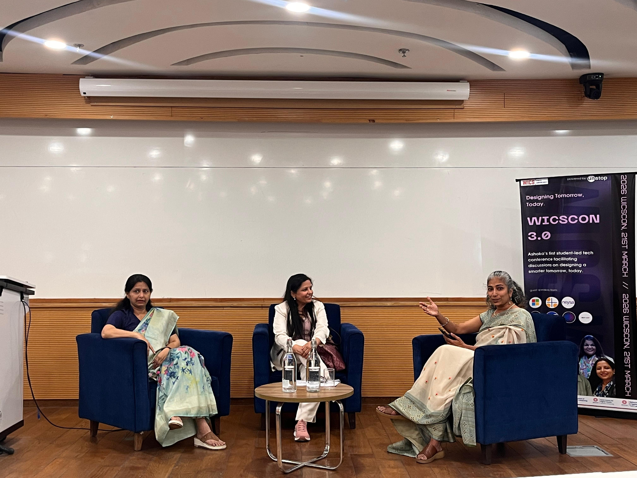 Research fireside chat at WiCSCon 3.0 with professors from Delhi University and Taif University